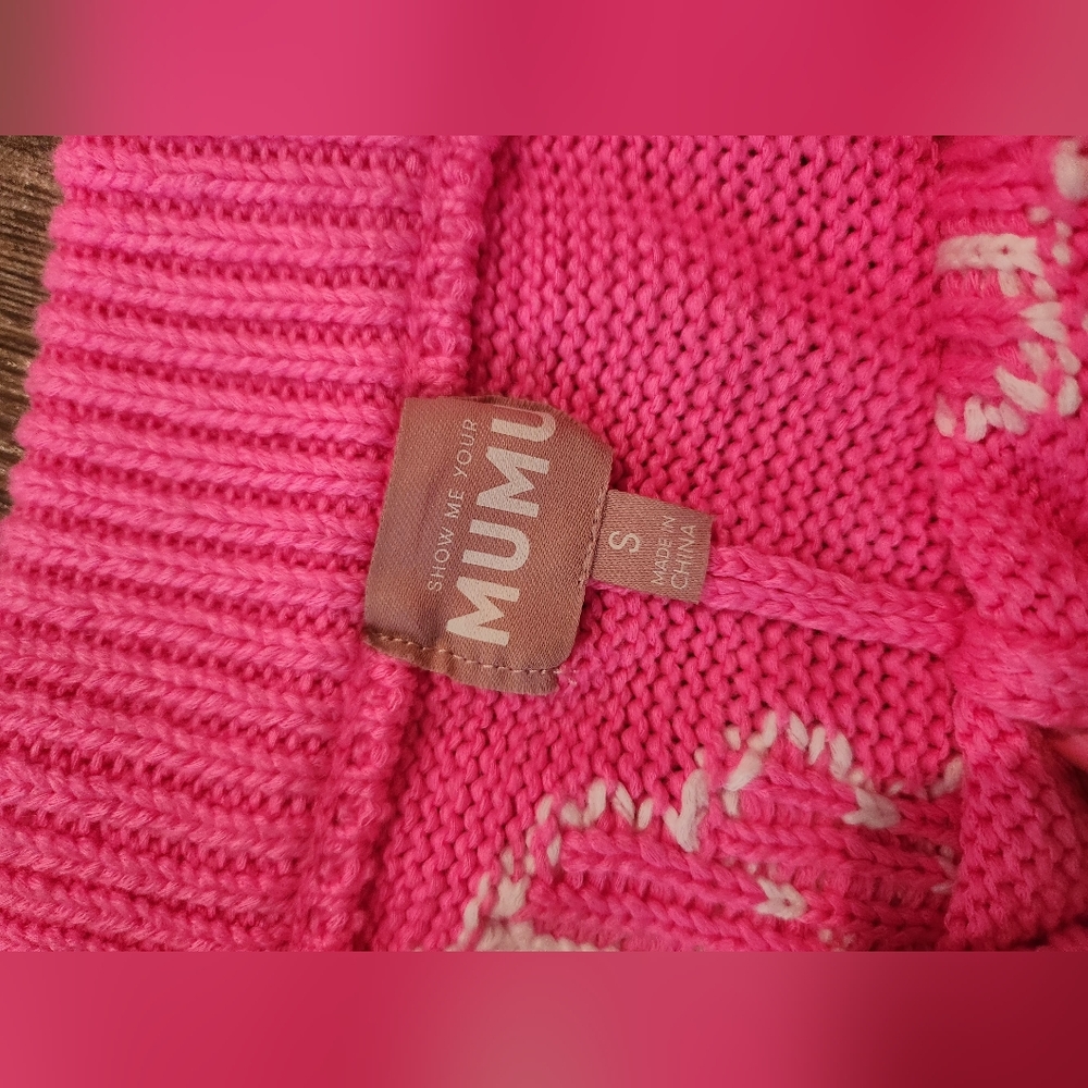Show Me Your MuMu Pink Knit Shell-Pattern Shorts - Picture 3 of 5